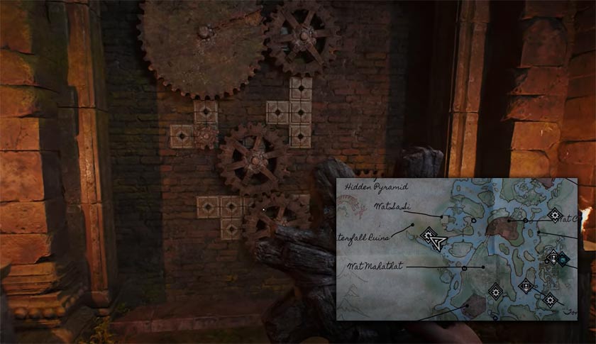 Waterfall Ruins Cogwheel Puzzle